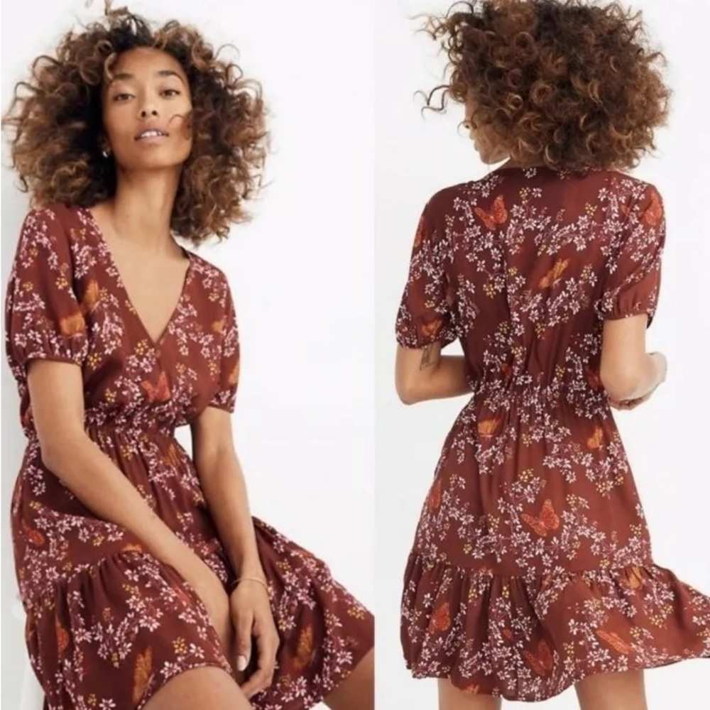 Madewell Ruffle-Wrap Dress in Windowbox Floral
